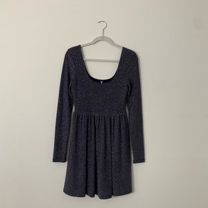 Free People Dresses - Free People Navy Shimmer Chevron Mini Dress Free People Dresses - Free People Navy Shimmer Chevron Mini Dress